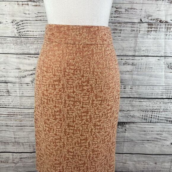 J Crew Collection Skirt size 2 Salmon Sparkle Straight Pencil Wool Mochair Knee - Picture 2 of 9